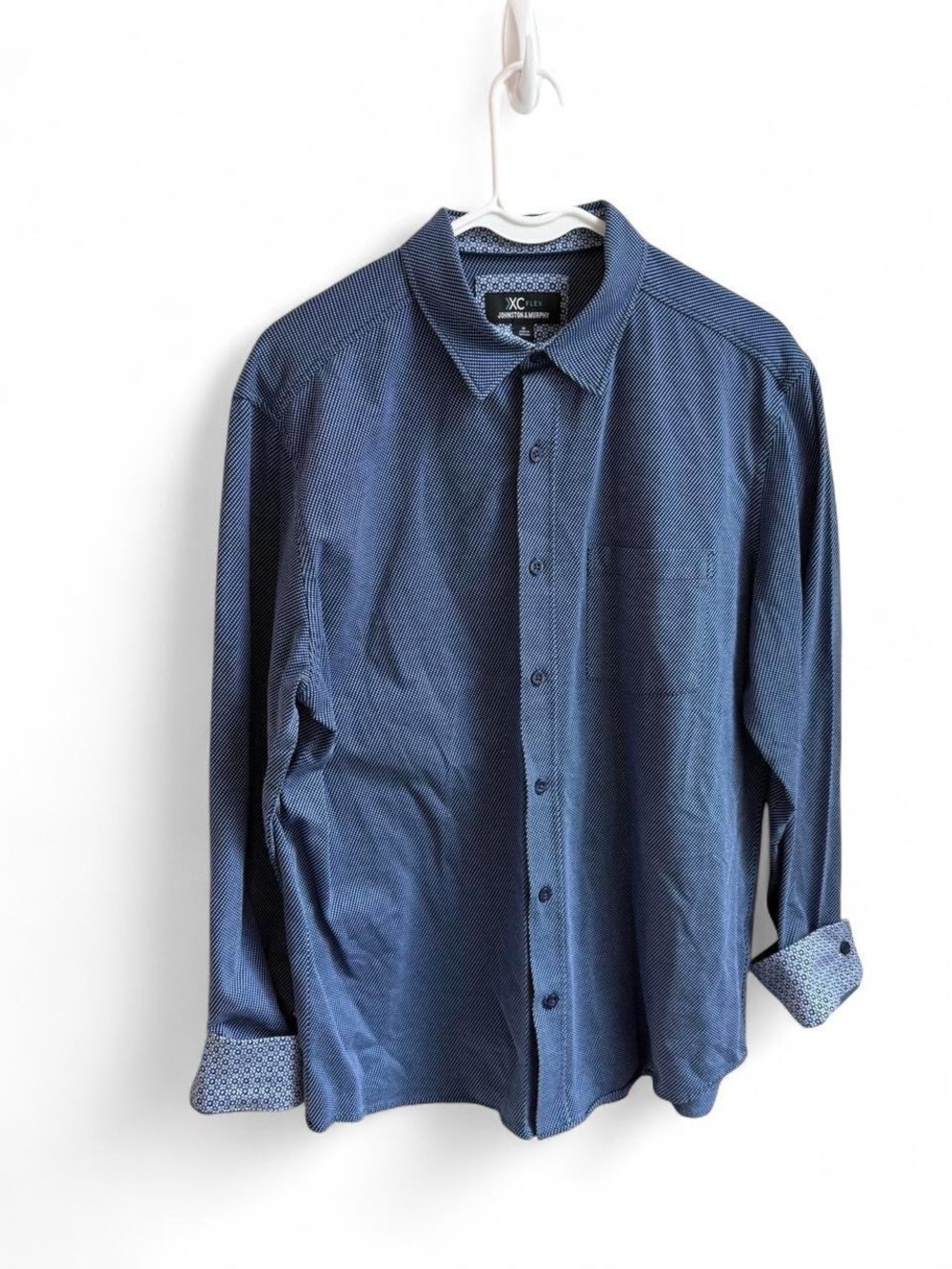 Johnston & Murphy XC Flex Blue Button Up Shirt